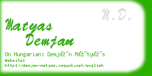 matyas demjan business card